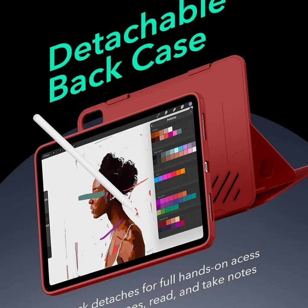 ESR Red iPad Air Case 11” M3/M2 & 10.9” 5th/4th Gen Magnetic Stand